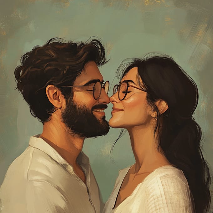 create couple  portrait illustration for you