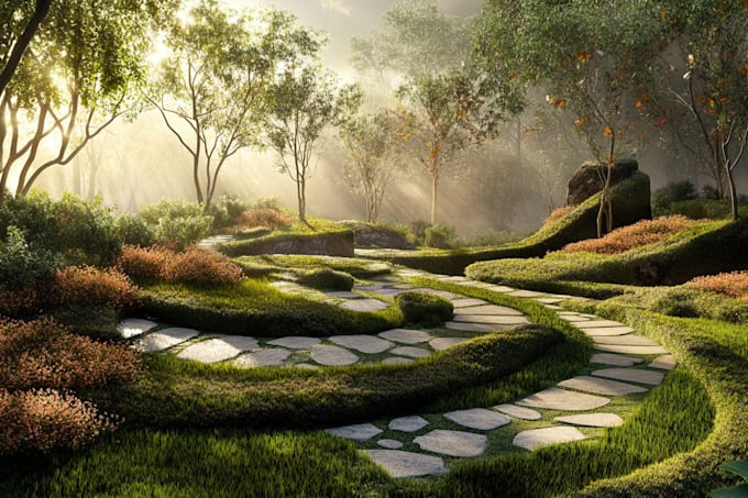 make a front yard, backyard, home garden as landscape architect