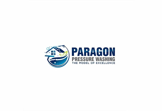 design unique washing, power washing, and home cleaning logo