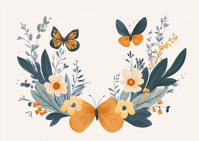 design a custom feminine, and botanical boho logo design
