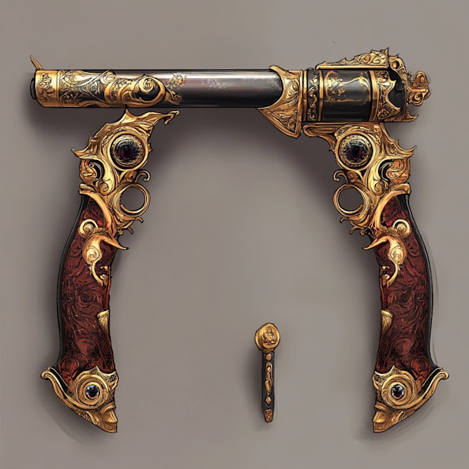 do  a 3d weapon illustration for gaming