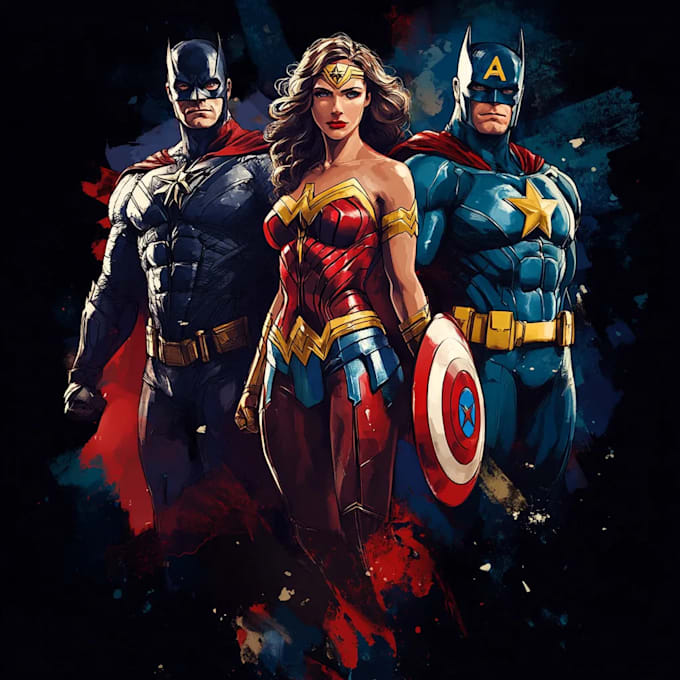 create comic book illustration, superhero comic book manga