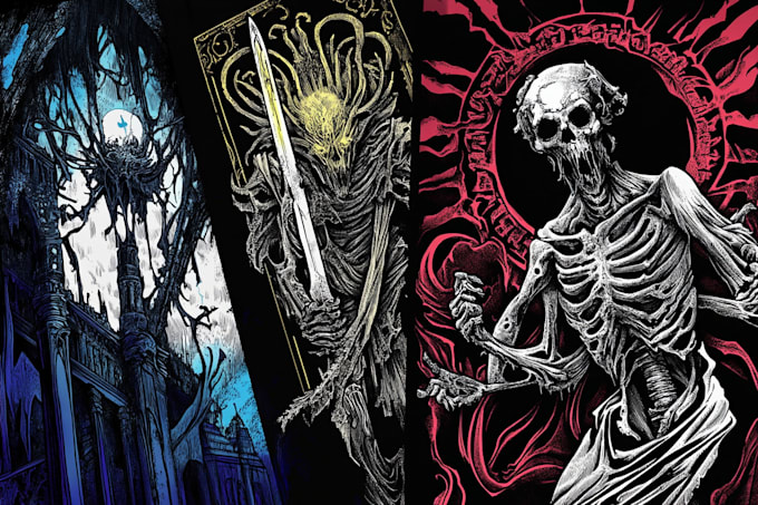 draw badass dark art horror illustration