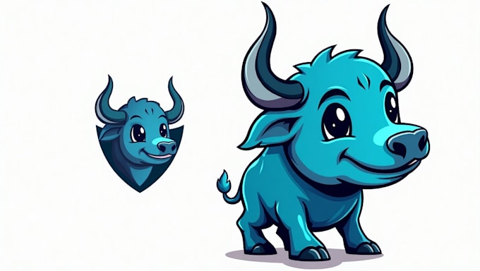 do awesome bull mascot logo design