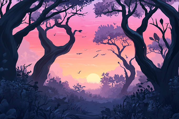 create your beautiful landscape illustration