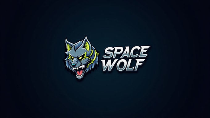 do space wolf esport mascot logo design