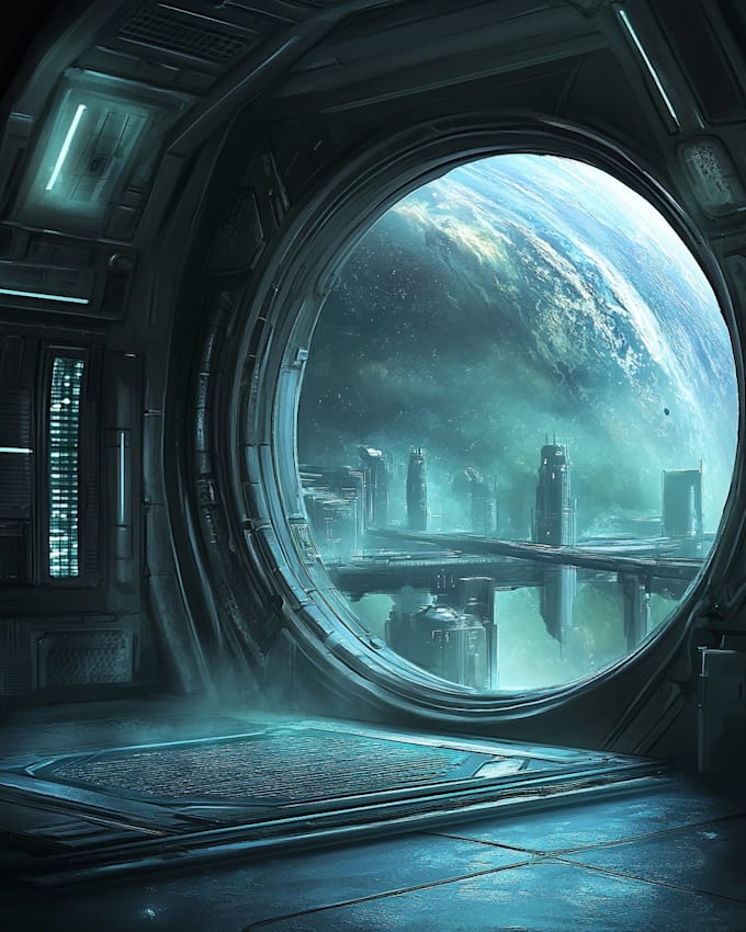 Draw concept art illustration sci fi city, cyberpunk by Martiollier ...