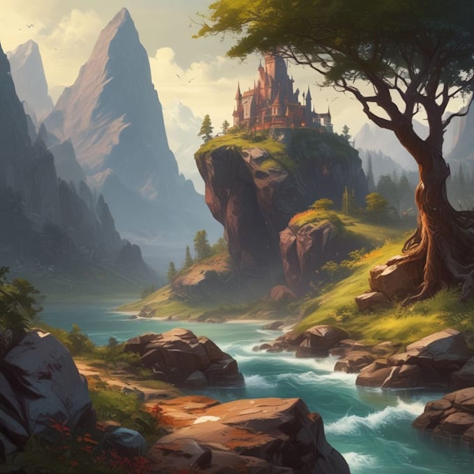 Provide environment concept art and fantasy landscape by Geoanzee | Fiverr
