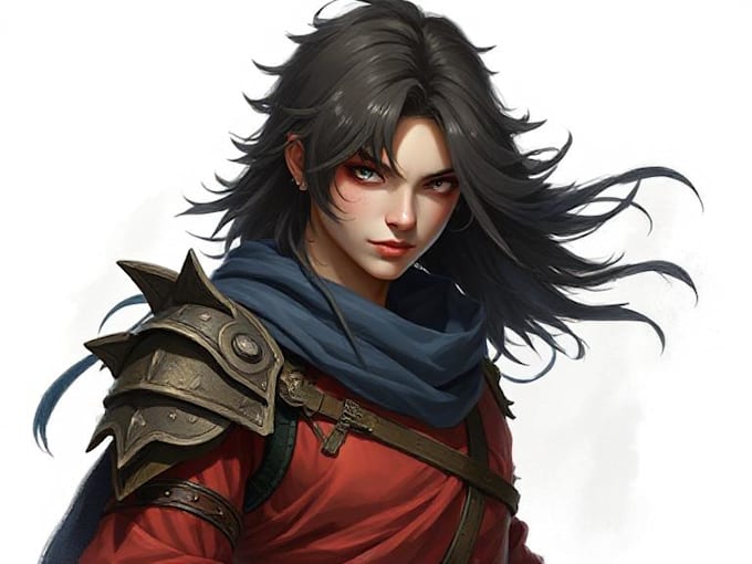 draw realistic fantasy character portrait