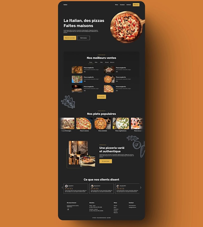create an elegant restaurant and optimize SEO fr,en