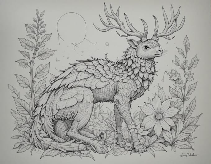 draw an animal and botanical illustration