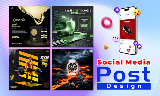 do youtube thumbnail, facebook instagram post, social media banner