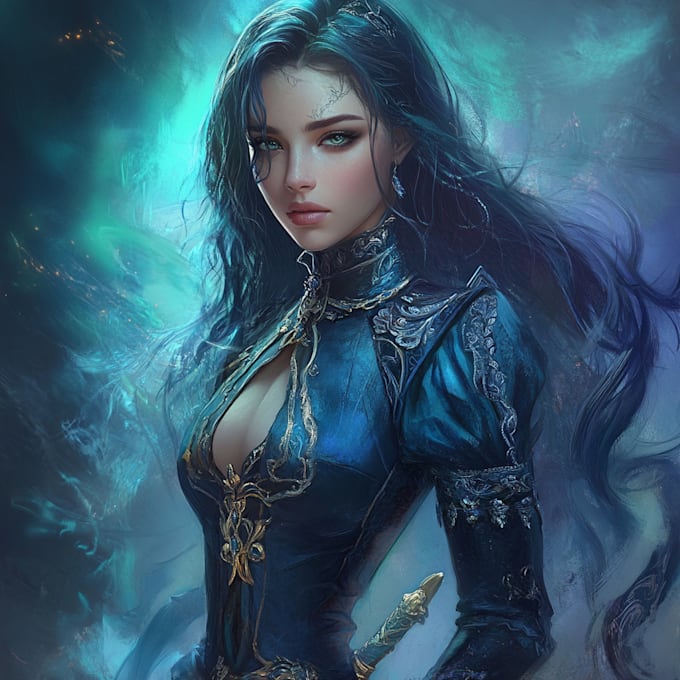 make a character illustration for a video game or fantasy