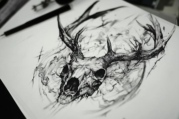 custom an abstract black tattoo design