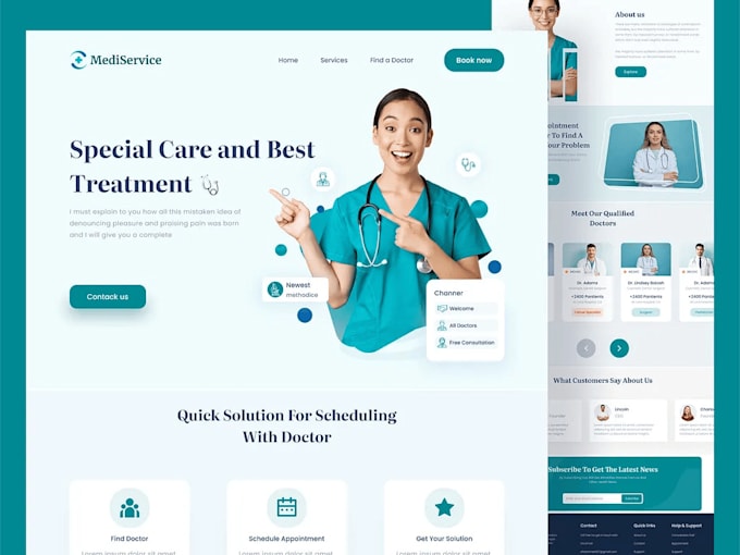 design hipaa compliant telemedicine website, healthcare, clinic, doctor website