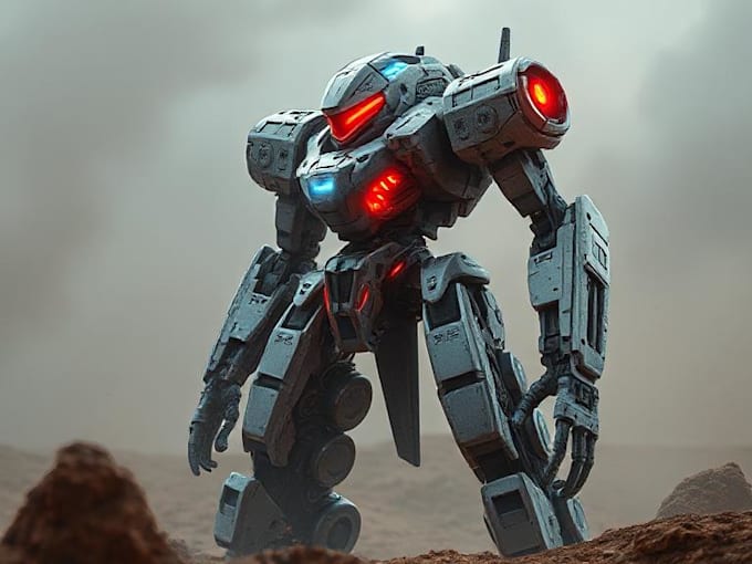 design high quality robot, mech, cyberpunk, concepts