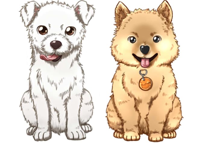 Draw your pet or any animal in a cute chibi manga style by