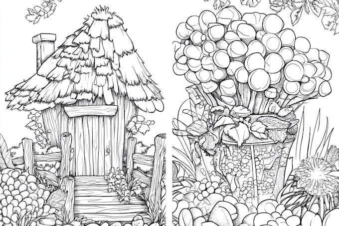 Draw detailed coloring book page adults or children by Annabelleaal ...