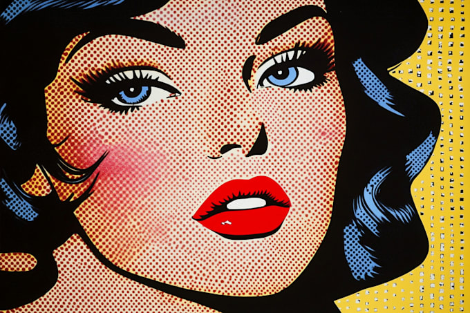 draw a retro pop art roy lichtenstein style
