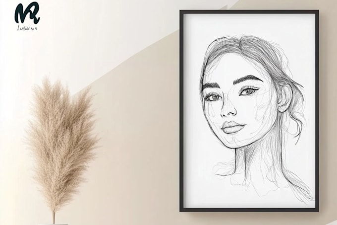 do scribble art, abstract line portrait
