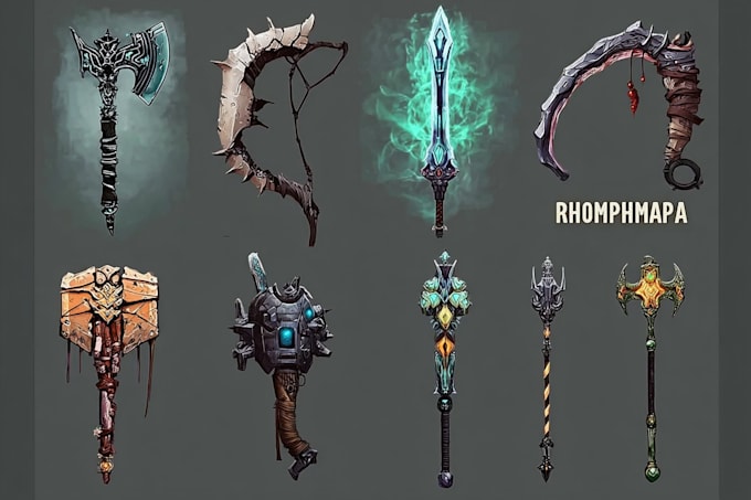 design unique weapons illustrations