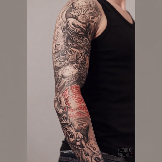 create a tattoo design of tattoo sleeve