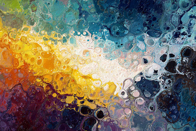 create unique printable digital oil paint abstract wall art design