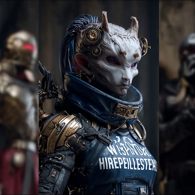 create fantasy, sci fi, character with hyperrealistic style