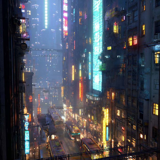 make a cyberpunk city