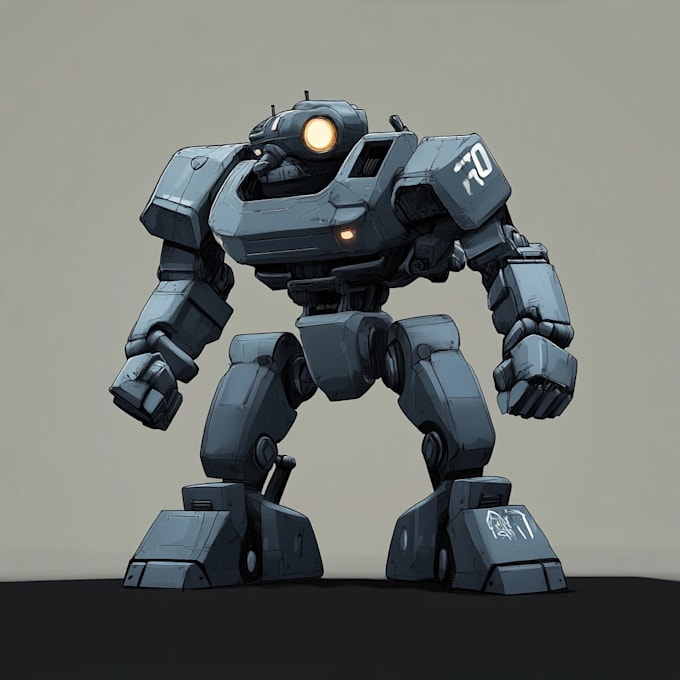 draw amazing character mecha robot illustration