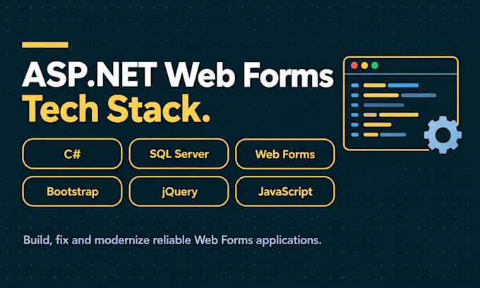 develop or fix asp net web forms app using c sharp and sql server