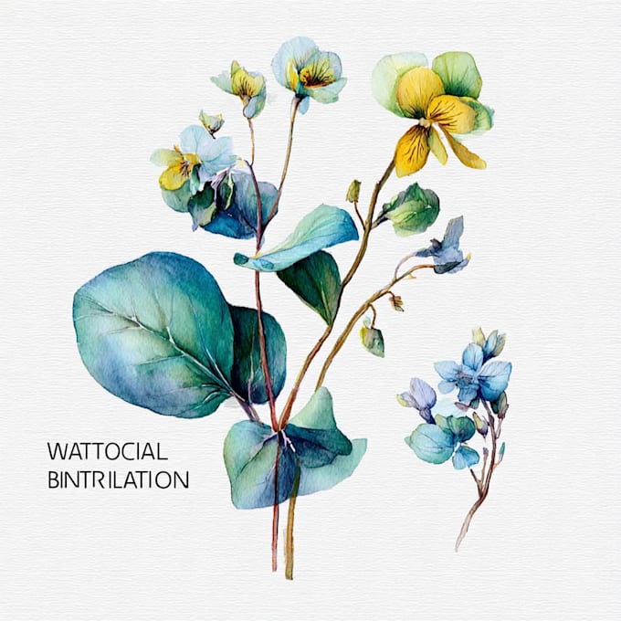 draw realistic botanical watercolor illustration