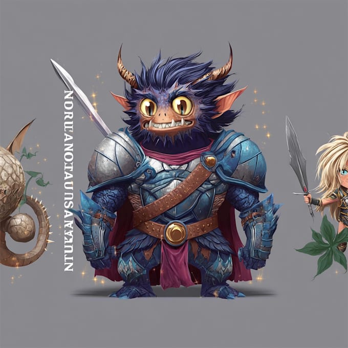 do fantasy illustration monster character