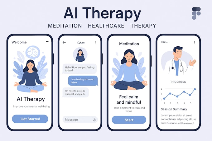develop ai therapy, meditation, healthcare, and therapy treatment apps in figma