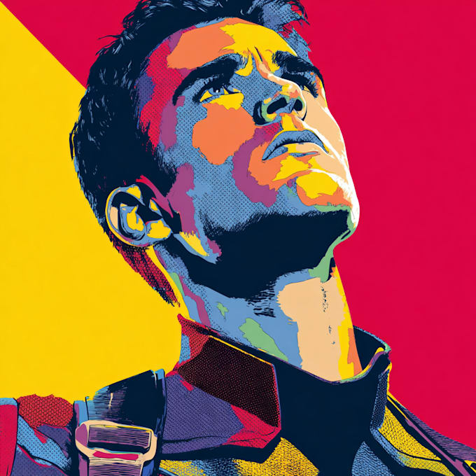 do superhero pop art portrait