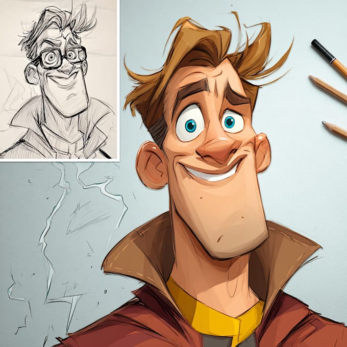 make superhero cartoon caricature characters