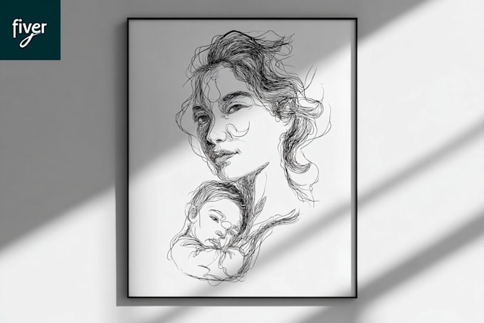 make scribble art, abstract line portrait