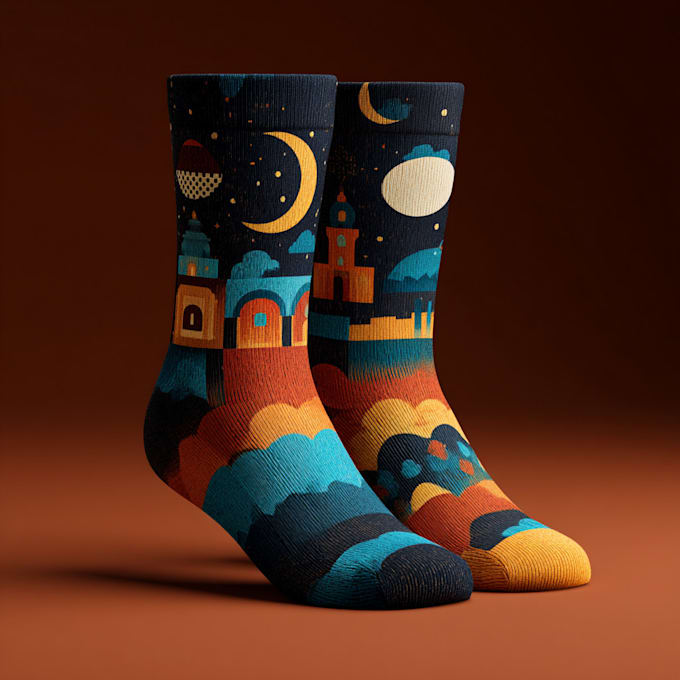 draw a unique socks design in unique style