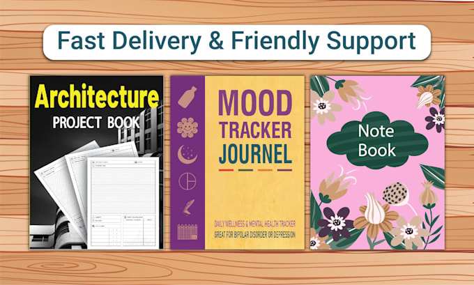 design logbook, journal, planner, and low content book for KDP