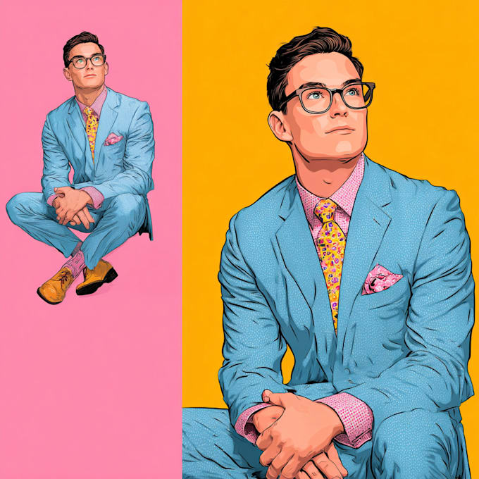 draw a professional pop art portrait