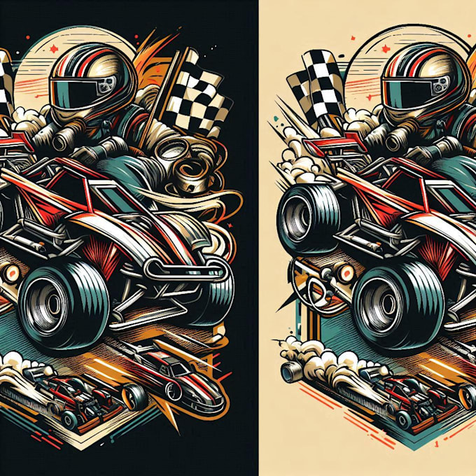 draw vector racing illustration t shirt
