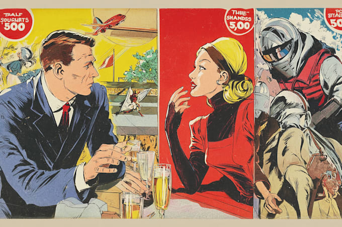 draw a retro vintage comic illustration