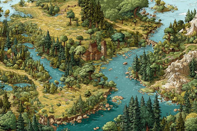 design a custom fantasy, dnd, game, rpg, or book world map