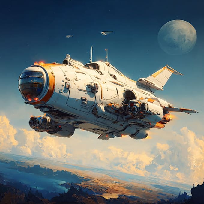 create spaceship concept art for you