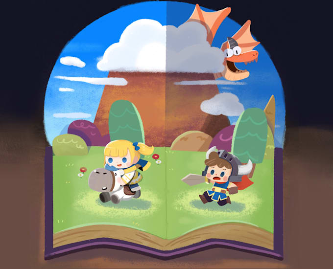 draw cute children book illustration