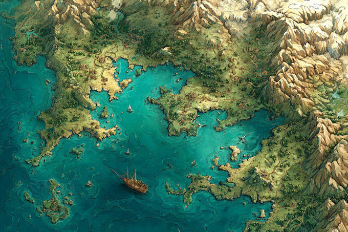 hand draw a fantasy map for your book