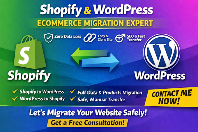 shopify and wordpress ecommerce website migration copy clone without losing data