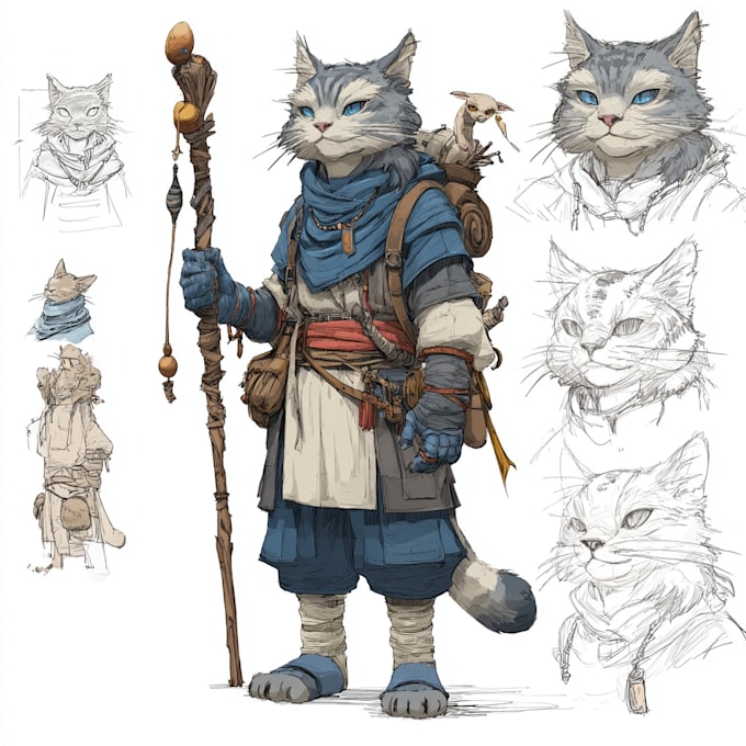 draw dnd character design and illustration