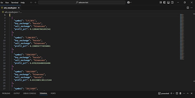Deliver a python crypto arbitrage bot with live profit scanning by ...