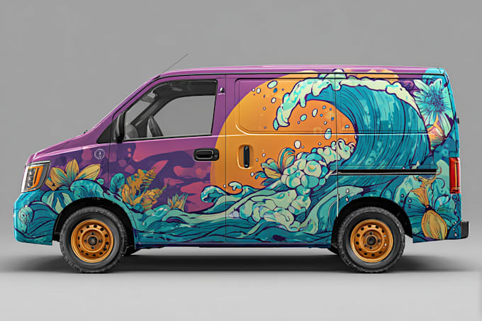 draw vehicle wrap design, car wrap design